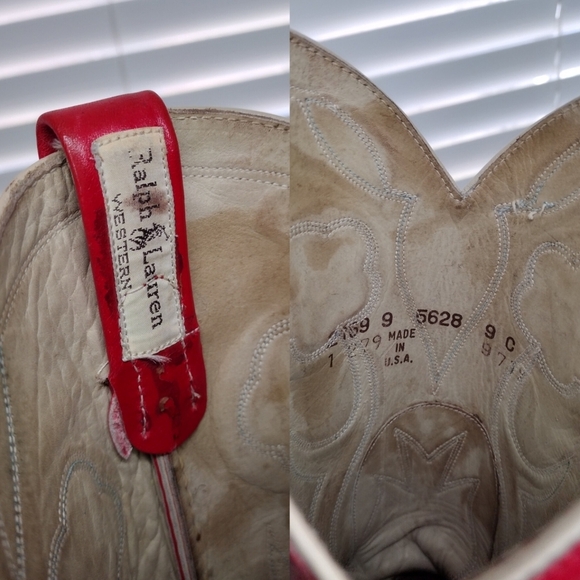 Ralph Lauren Selene Rare Vintage Leather Rodeo Cowgirl Western Heeled Boots Sz 9 - Picture 14 of 16